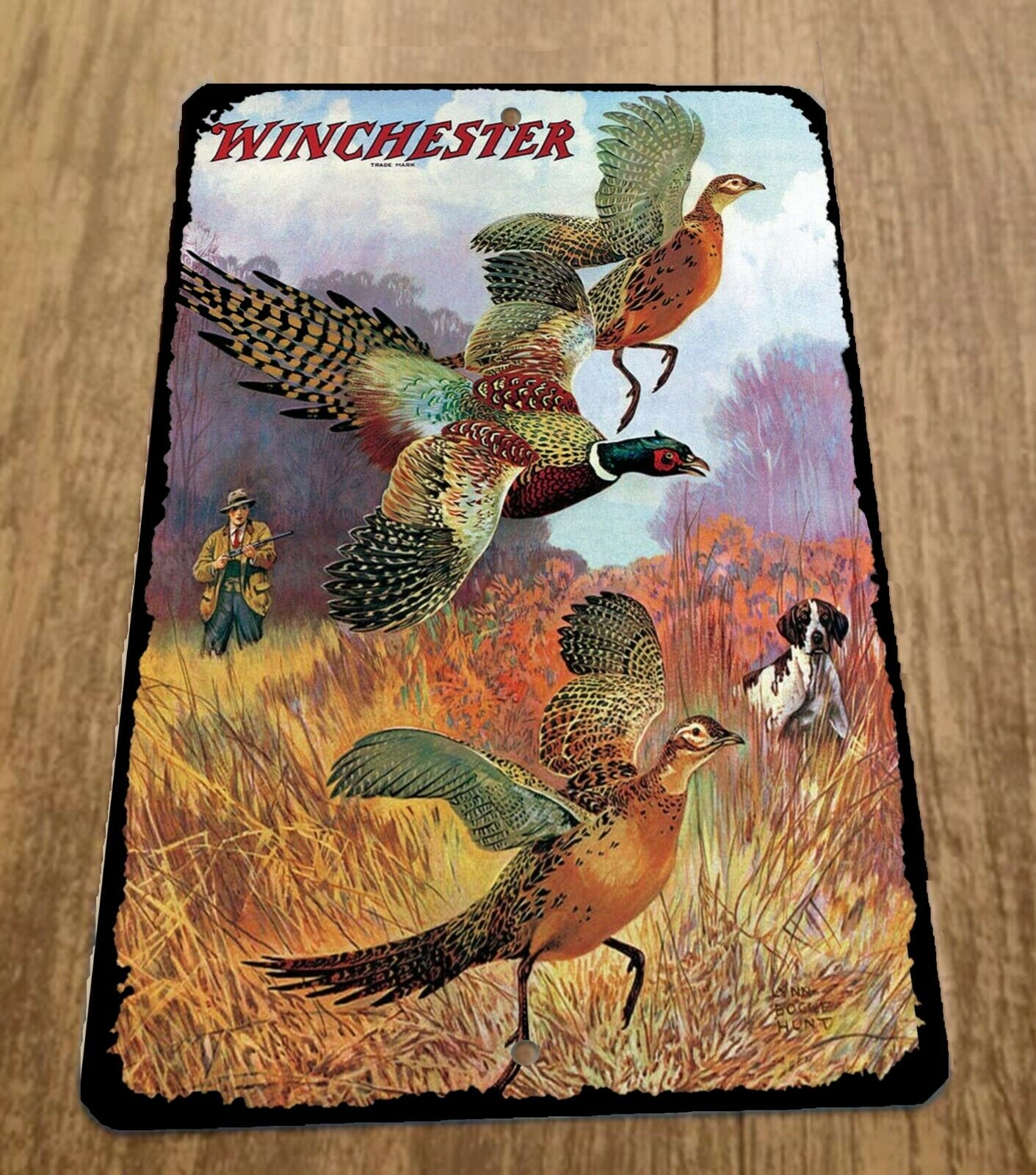 Vintage Winchester Rifle Ad Hunting Birds 8x12 Metal Wall Animal Sign