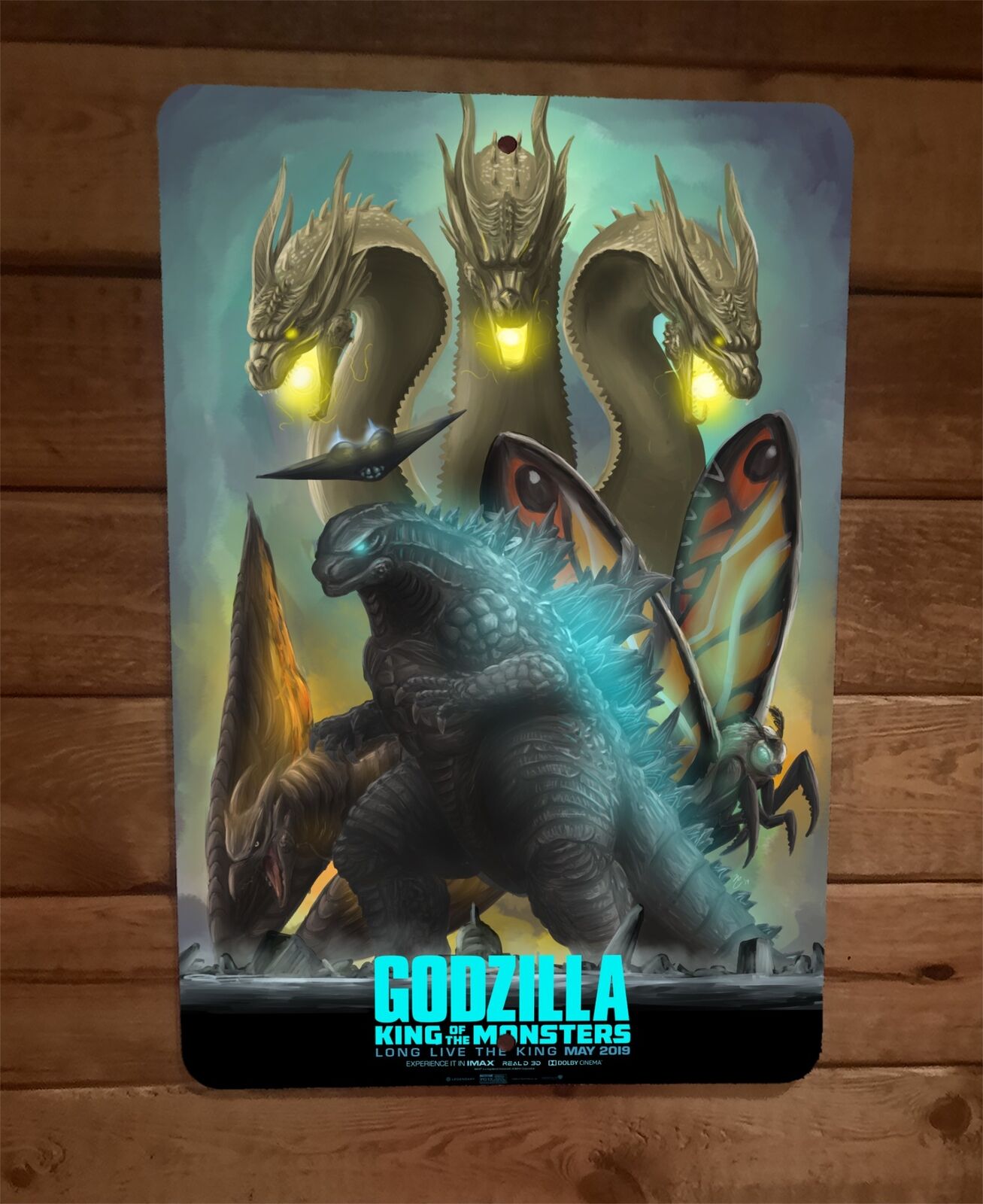 Godzilla King of the Monsters Long Live the Poster 8x12 Metal Wall Sig ...