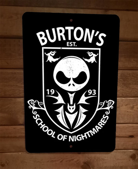 Tim Burtons School of Nightmares 8x12 Metal Wall Sign