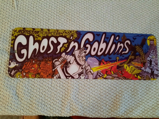 Ghosts n Goblins Arcade Marquee 4x12 Metal Wall Sign Retro 80s Video Game