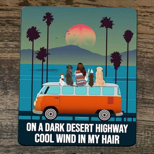 Mouse Pad On a Dark Desert Highway Cool Wind in my Hair