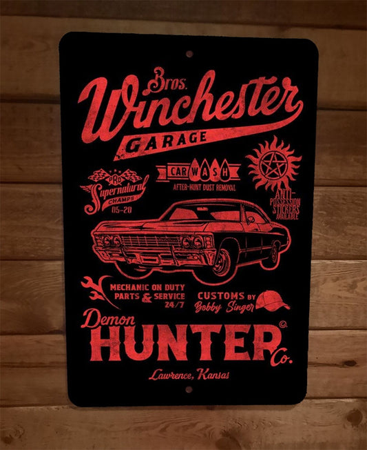 Winchester Bros Garage 8x12 Metal Wall Sign Poster Supernatural