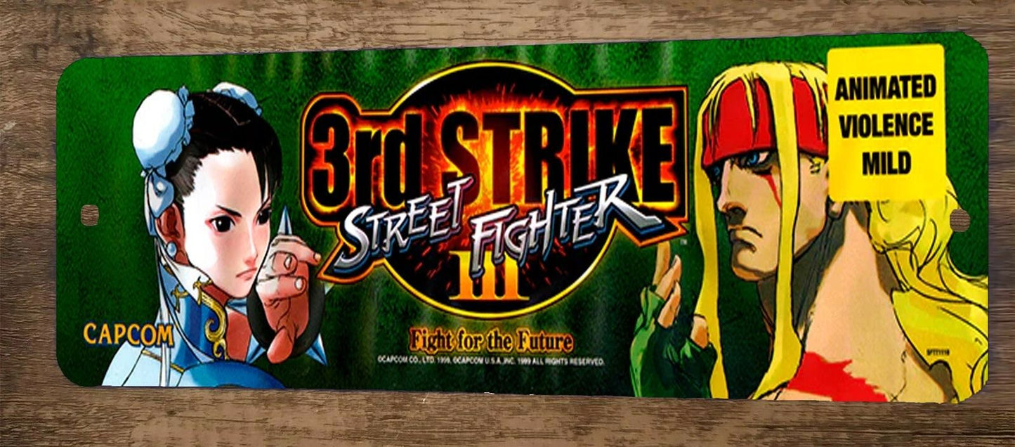 Street Fighter 3rd Strike Arcade 4x12 Metal Wall Video Game Marquee Banner Sign