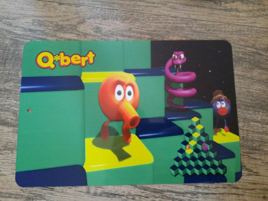 Q Bert Video Game 8x12 Metal Wall Sign Arcade