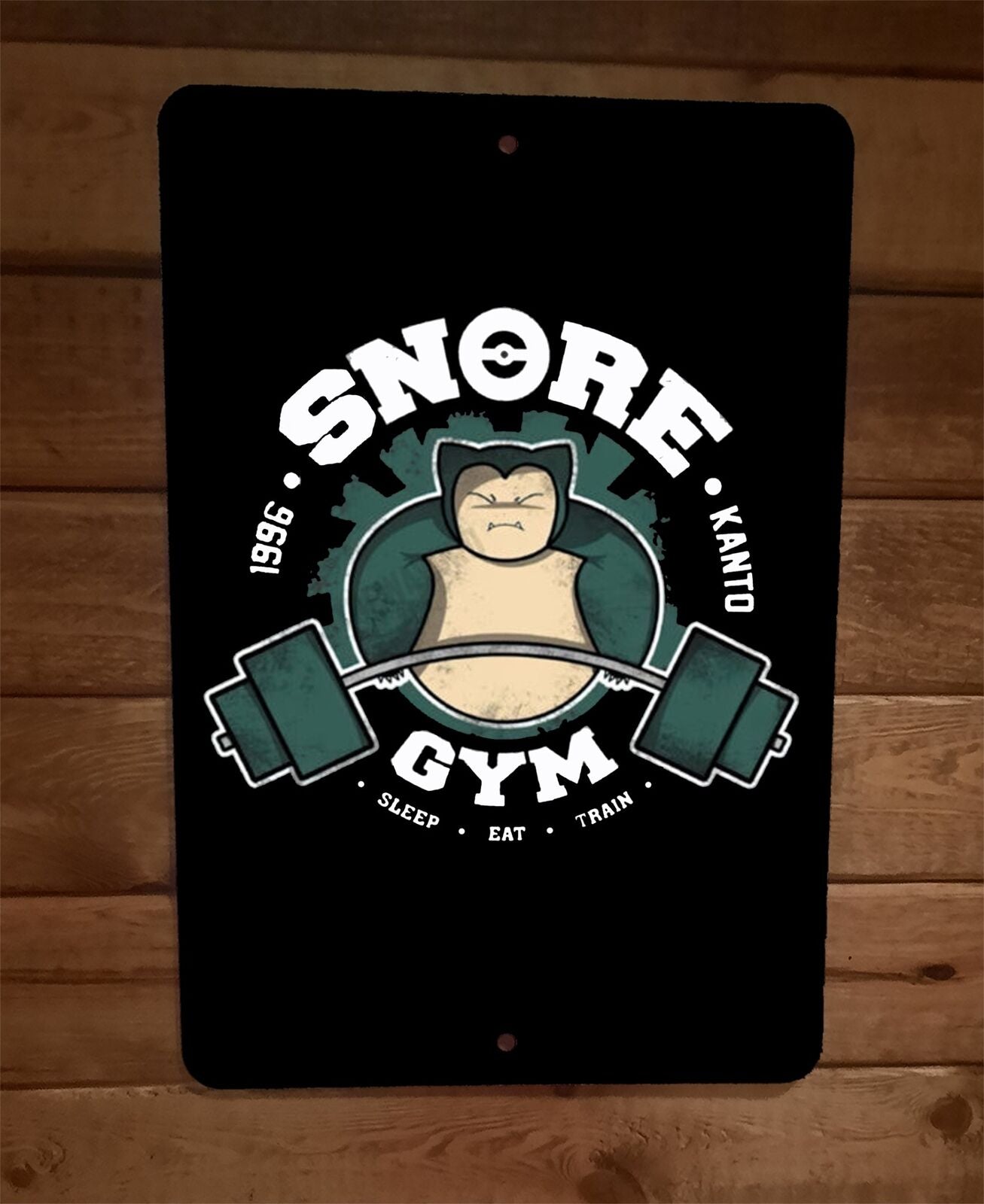 Snore Gym 8x12 Metal Wall Sign Poster Pokemon Snorlax Anime