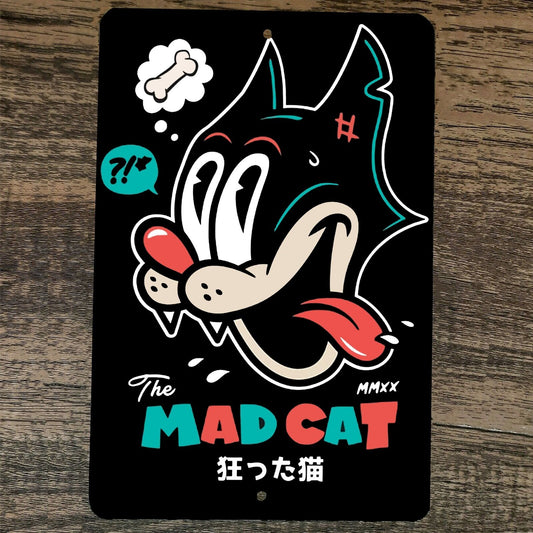 Mad Cat Felix 8x12 Metal Wall Cartoon Sign