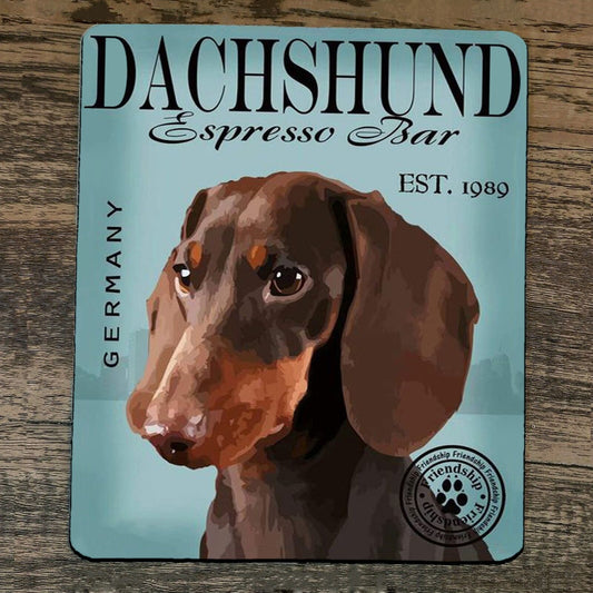 Mouse Pad Dachshund Espresso Bar