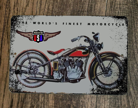 Worlds Finest Motorcycle Indian 8x12 Metal Wall Sign Garage Poster