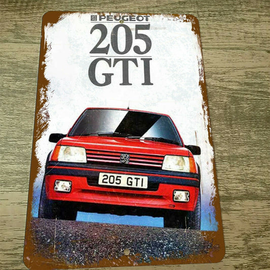 Peugeot 205 GTI Vintage Car 8x12 Metal Wall Car Sign Garage Poster