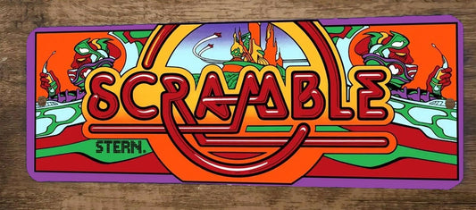 Scramble Arcade 4x12 Metal Wall Video Game Marquee Banner Sign