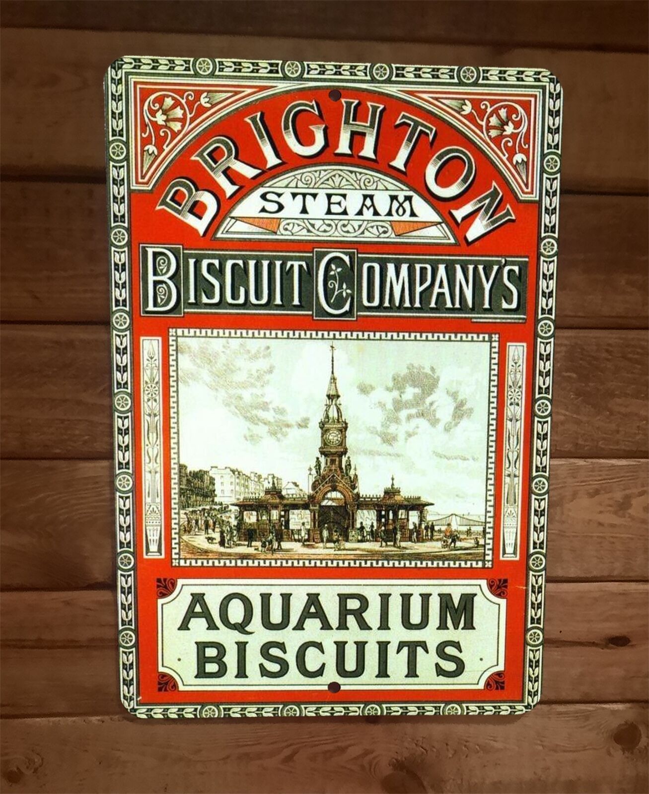 Brighton Aquarium Biscuits Vintage Ad 8x12 Metal Wall Sign