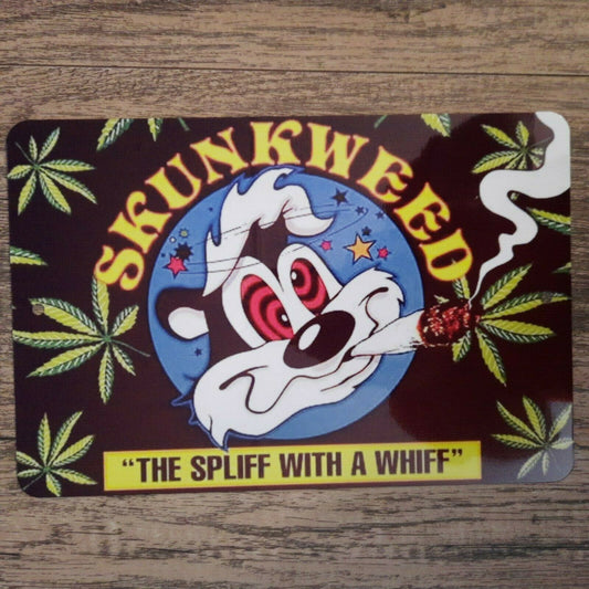 Pepe Le Pew Skunkweed Looney Tunes 8x12 Metal Wall Sign The Spliff with a Wiff Mary Jane 420 Poster