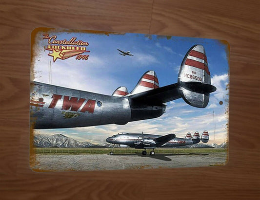 The Constellation Lockheed 1946 TWA Trans World Airlines 8x12 Metal Wall Sign