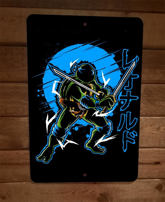 Blue Mutant Leonardo TMNT Ninja Turtle 8x12 Metal Wall Sign Poster
