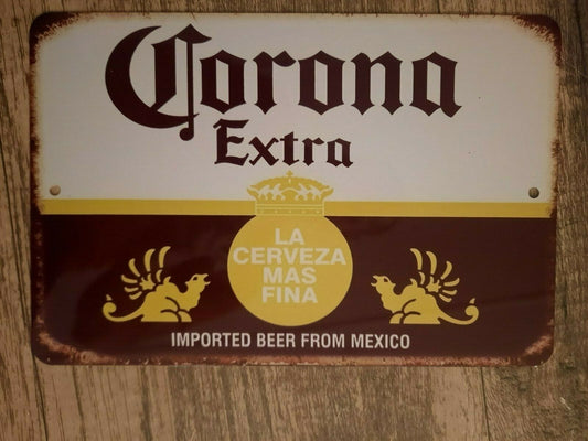 Corona Extra Vintage Sign Imported Beer from Mexico 8x12 Metal Wall Bar Sign
