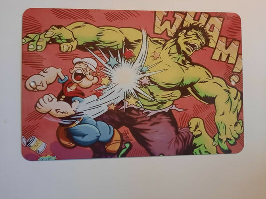 Popeye vs The HULK 8x12 Metal Wall Sign Classic Cartoon Comics