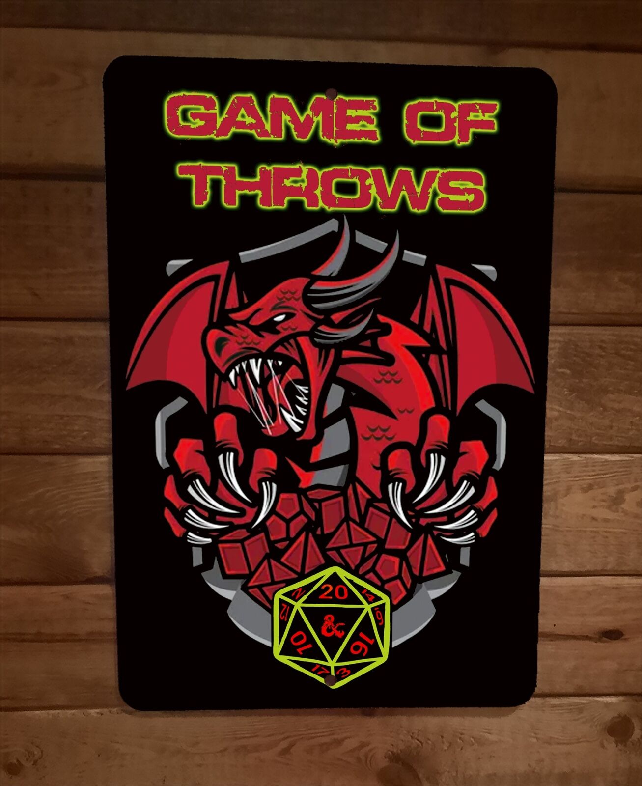 Game of Throws 8x12 Metal Wall Poster Sign D&D Dungeons and Dragons Dice Game
