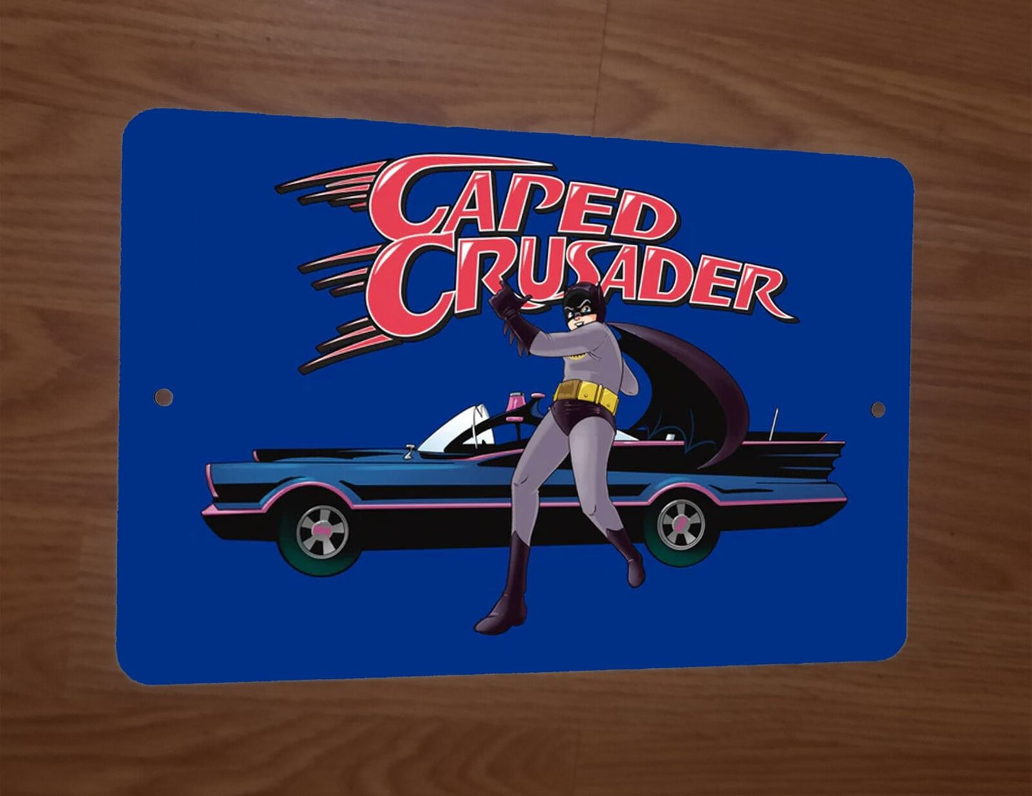 Caped Crusader Batgirl Speed Racer Parody Art 8x12 Metal Wall Sign