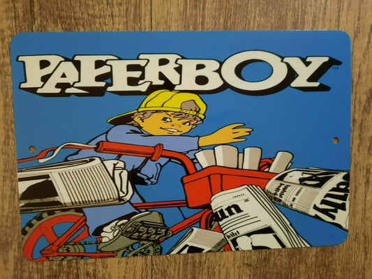 Paperboy Classic Video Game 8x12 Metal Wall Sign Arcade