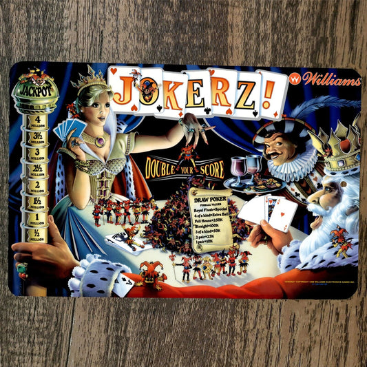 Jokerz Arcade 8x12 Metal Wall Video Game Sign