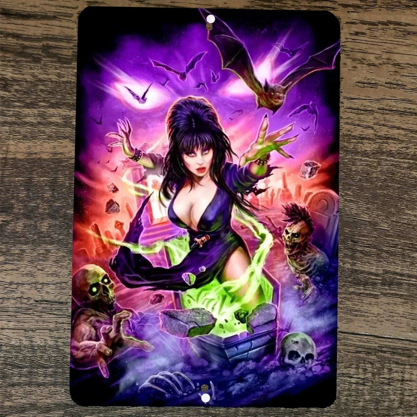 Queen of the Zombies Elvira Mistress of the Dark 8x12 Metal Wall Sign Poster