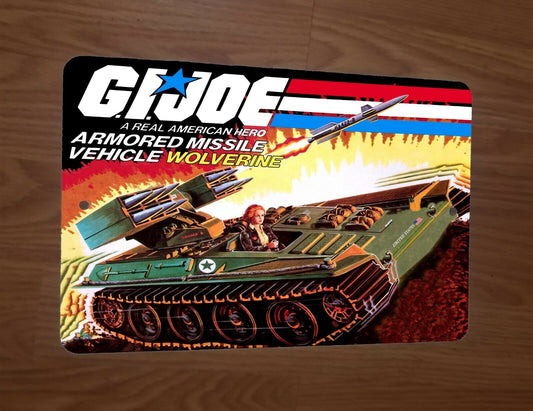 GI Joe Wolverine Armored Missile Vehicle Artwork 8x12 Metal Wall Sign Retro 80s Cartoon