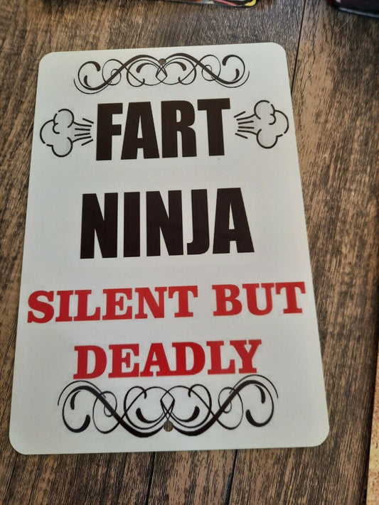Fart Ninja Silent but Deadly 8x12 Metal Wall Sign Misc Poster Funny