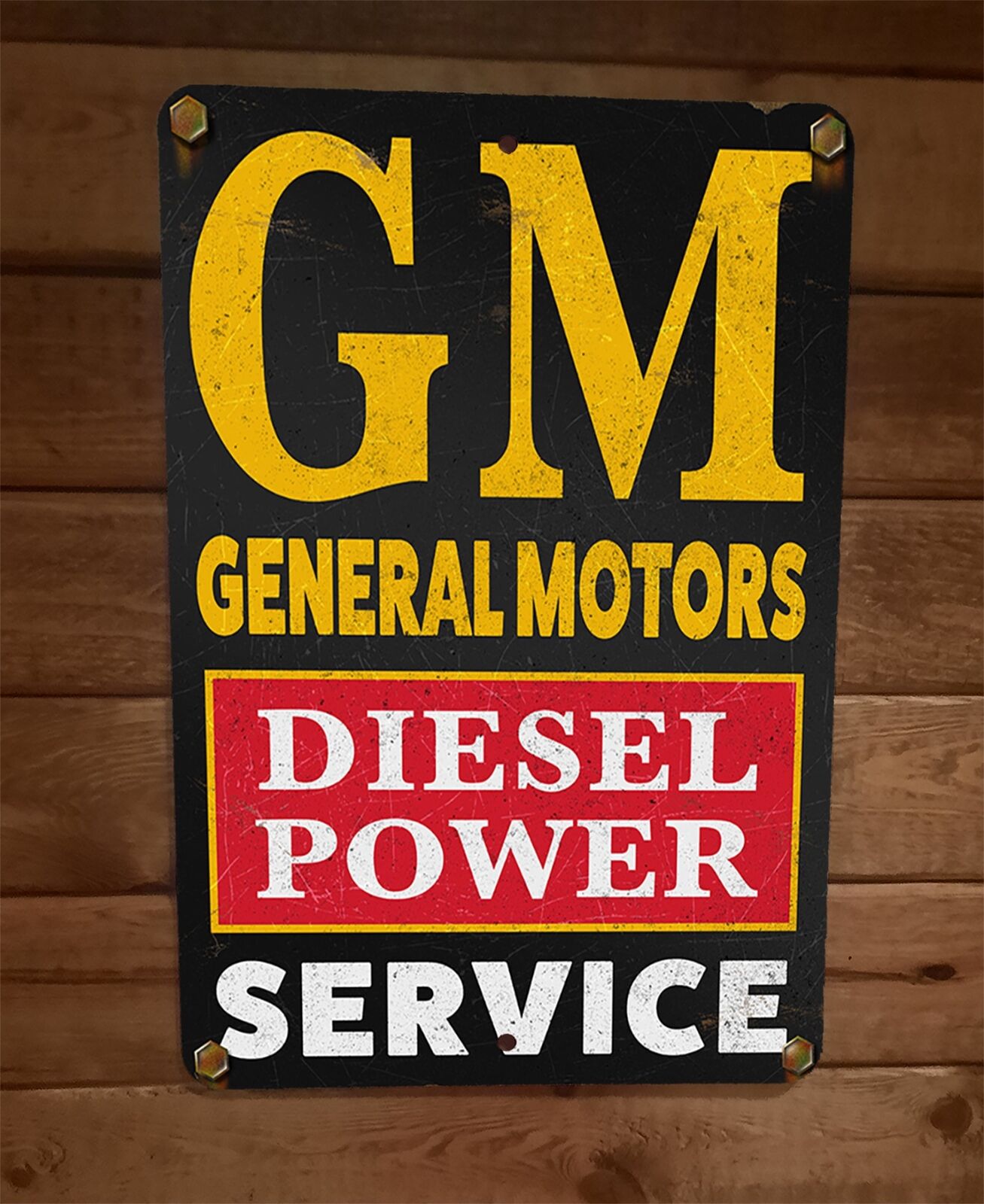 GM Diesel Power Service General Motors 8x12 Metal Wall Garage Sign Poster