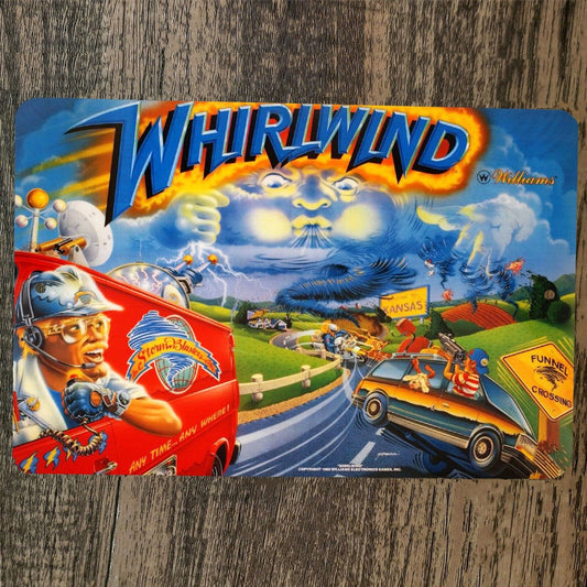 Whirlwind 8x12 Metal Wall Video Game Arcade Sign