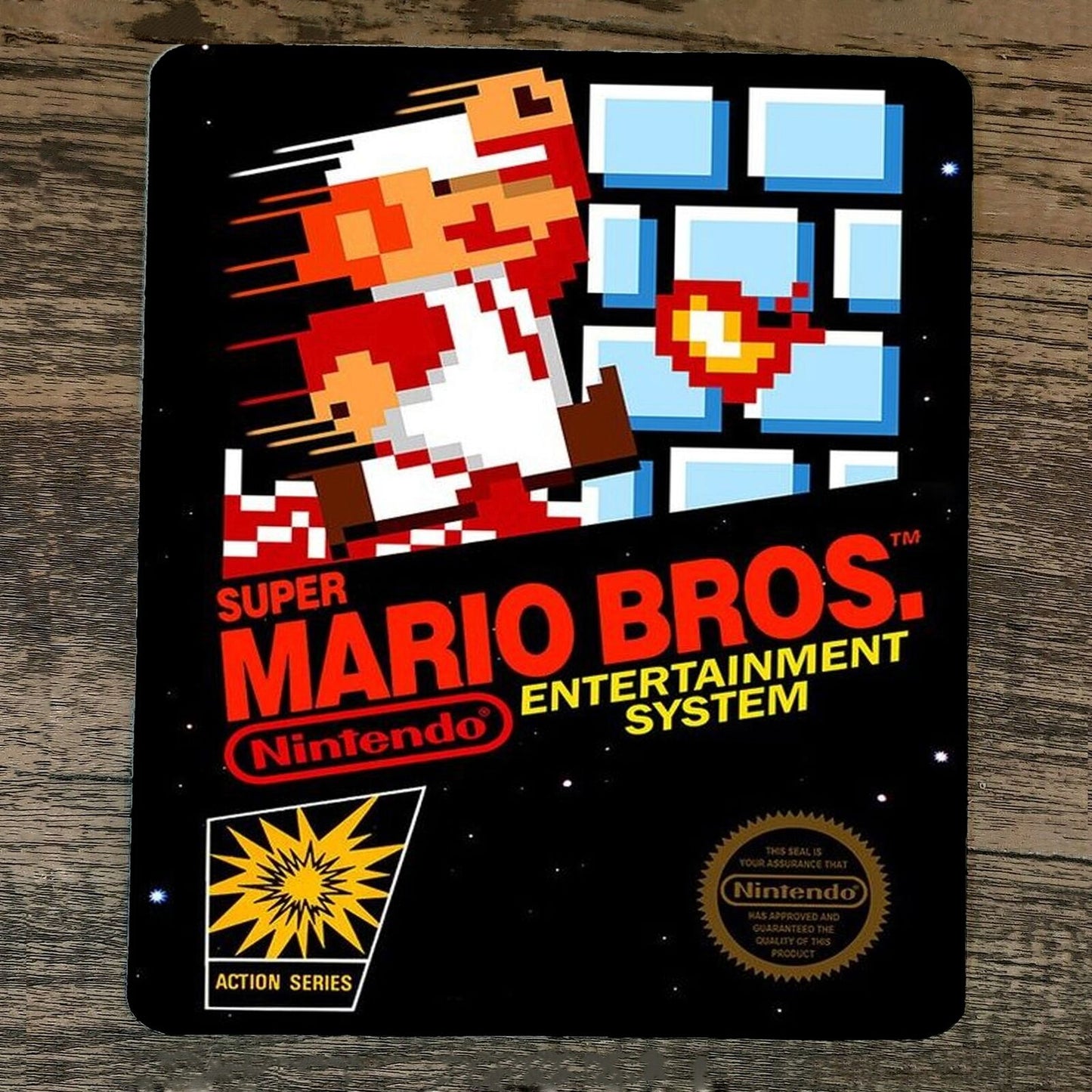 Mouse Pad Super Mario Bros Arcade Video Game NES Box Cover