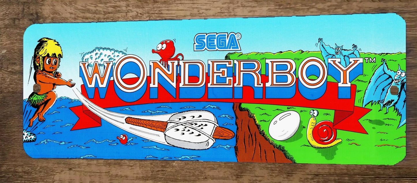 Wonderboy Arcade Video Game 4x12 Metal Wall Marquee Banner Sign Poster