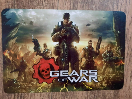 Gears of War 8x12 Metal Wall Sign Video Game Arcade