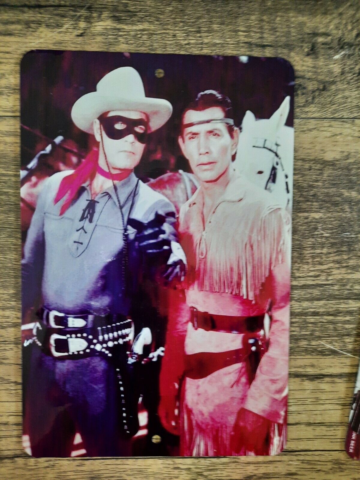 Classic Lone Ranger and Tonto 8x12 Metal Wall Sign Western TV Show