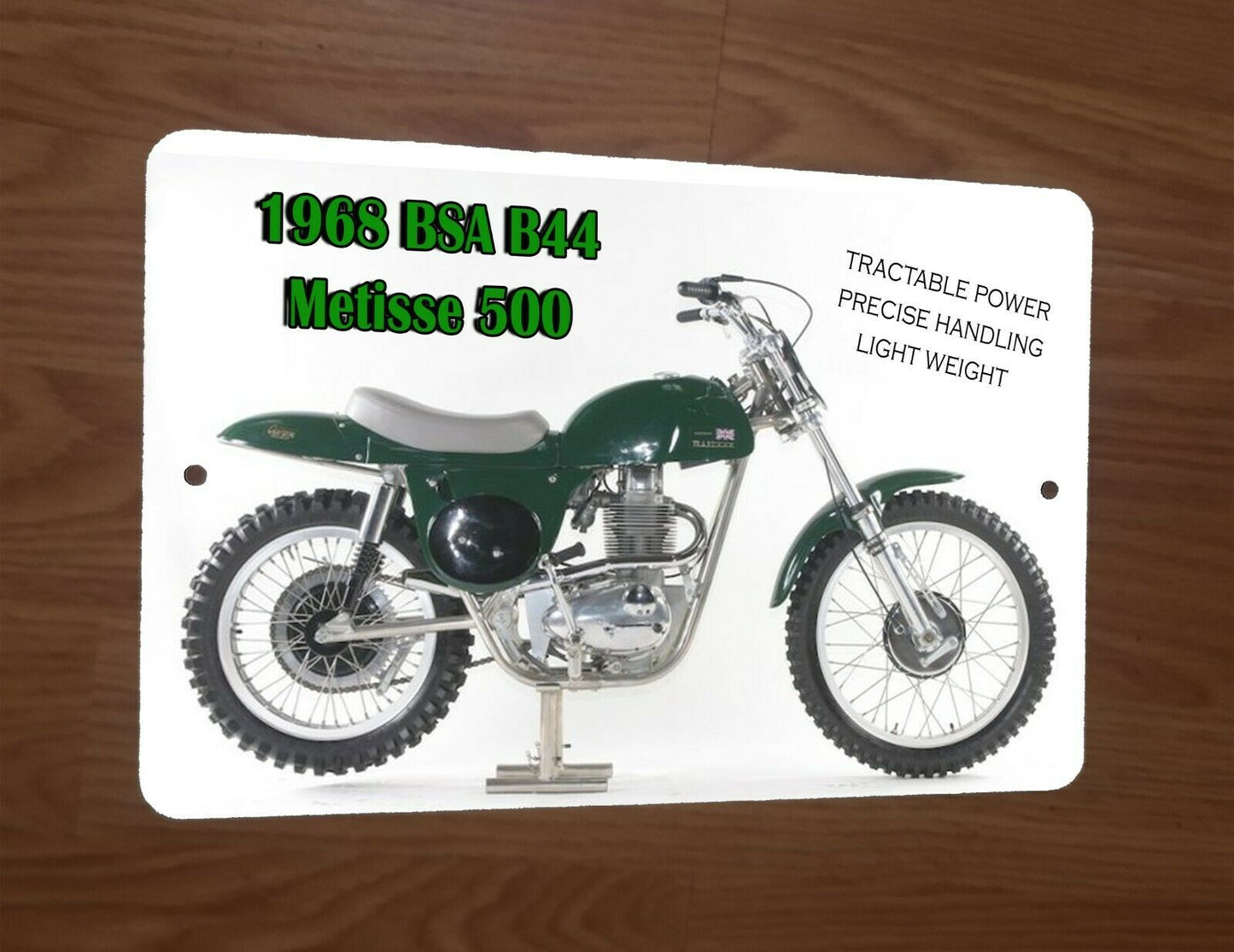 1968 BSA B44 Metisse 500 Motocross Motorcycle Dirt Bike 8x12 Metal Wall Sign