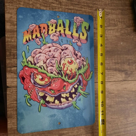 Madballs Bash Brain 8x12 Metal Wall Sign Gross Retro 80s