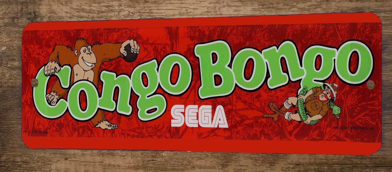 Bongo Sign In Congo Bongo Arcade Video Game 4x12 Metal Wall Sign Marquee Banner Post ...