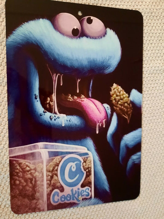 Cookie Monster Weed Eater 8x12 Metal Wall Sign 420 Poster