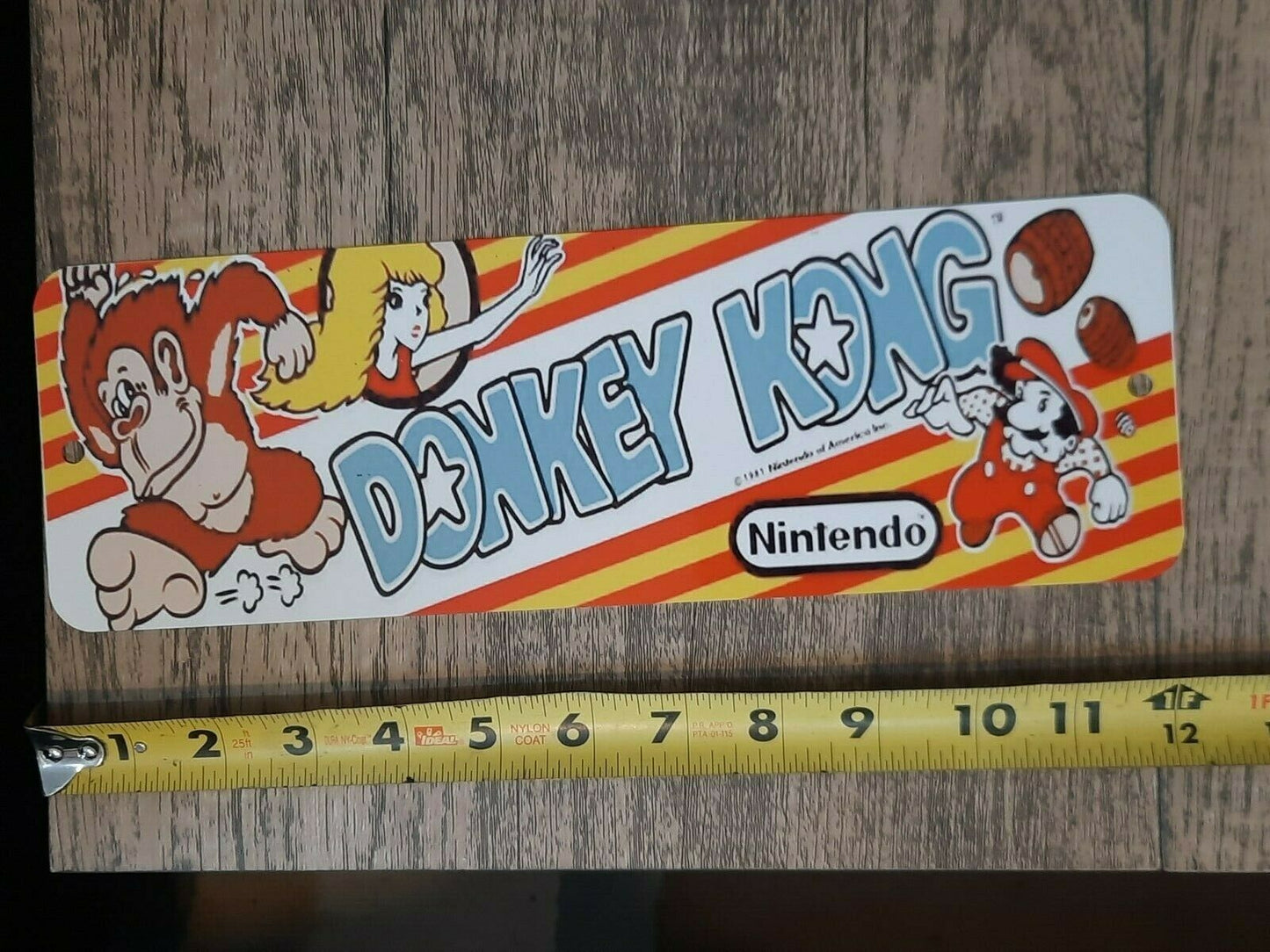 Donkey Kong Classic Arcade Video Game Marquee Banner 4x12 Metal Wall Sign Retro 80s