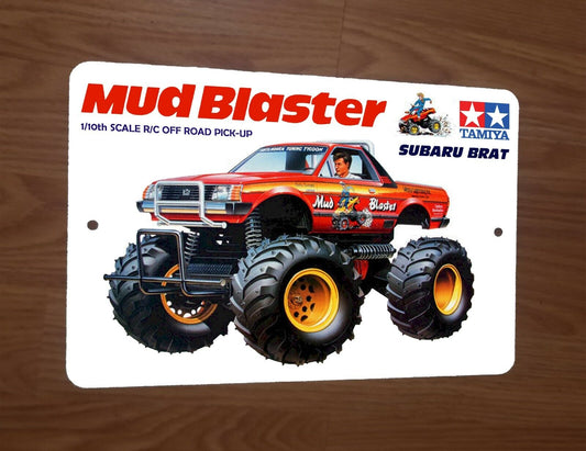 Mud Blaster RC Remote Control Pick-Up Truck Box Art Subaru Brat 8x12 Metal Wall