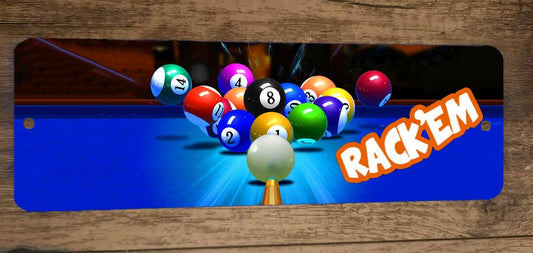 4x12 Rack Em Pool Billiards Metal Wall Sign Sports Bar Poster