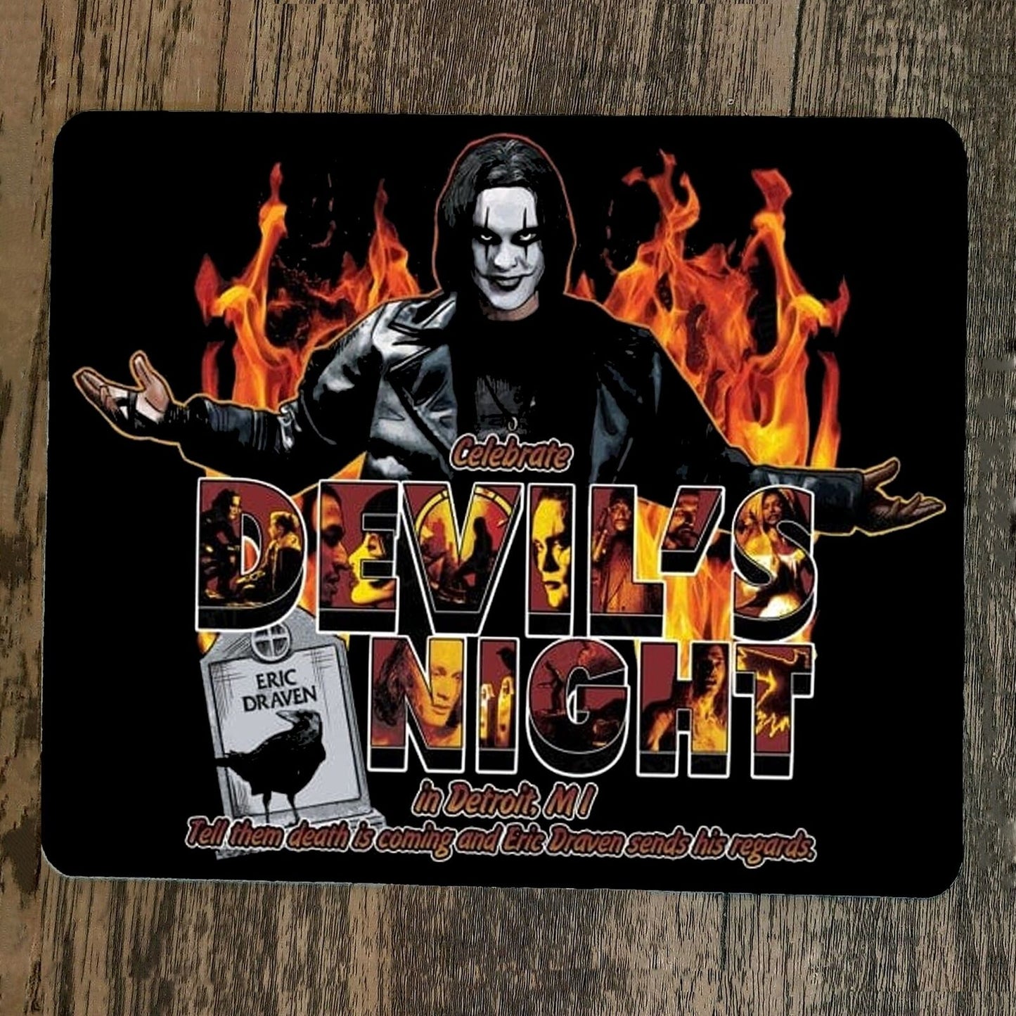 Mouse Pad Devils Night in Detroit Eric Draven The Crow