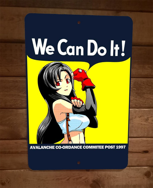 Tifa We Can Do It Lockhart 8x12 Metal Wall Sign Poster Final VIII Fantasy 7