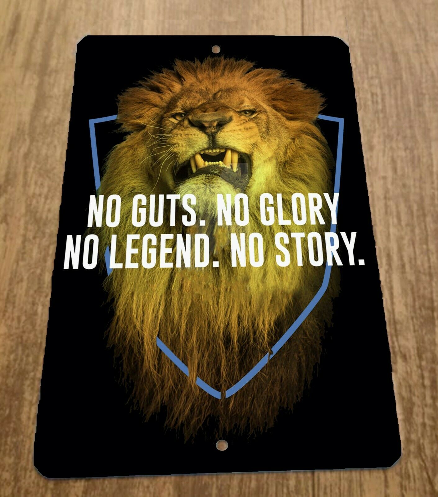 No Guts No Glory No Legend No Story Lion 8x12 Metal Wall Sign Quotes Spiritual Misc Poster