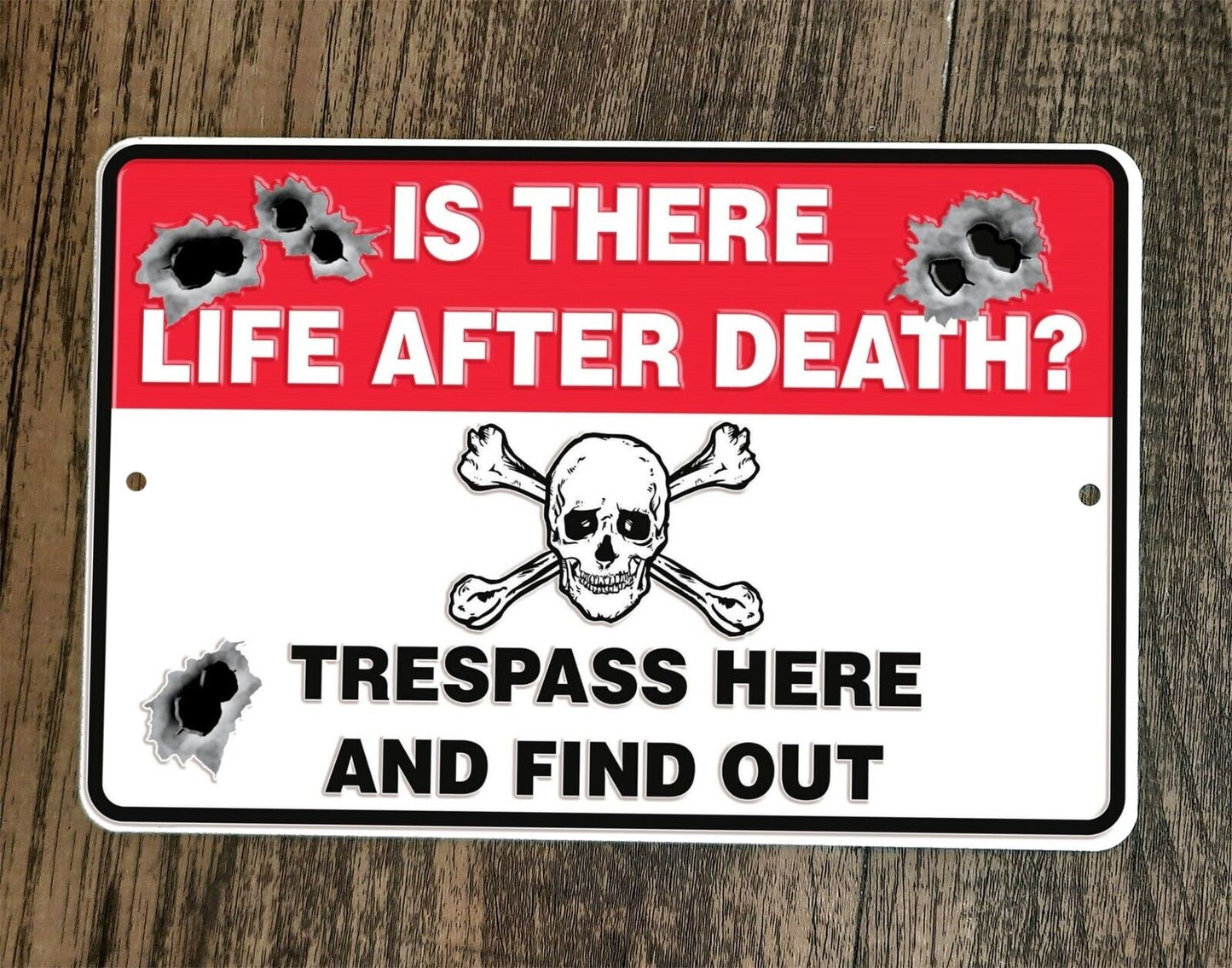 Life After Death Trespass and Find Out 8x12 Metal Wall Sign Warning Poster