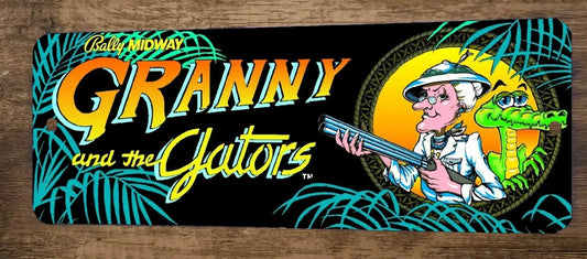 Granny and the Gators Arcade 4x12 Metal Wall Video Game Sign