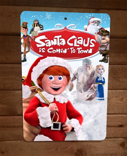 Santa Clause is Coming to Town Christmas Xmas 8x12 Metal Wall Sign Poster
