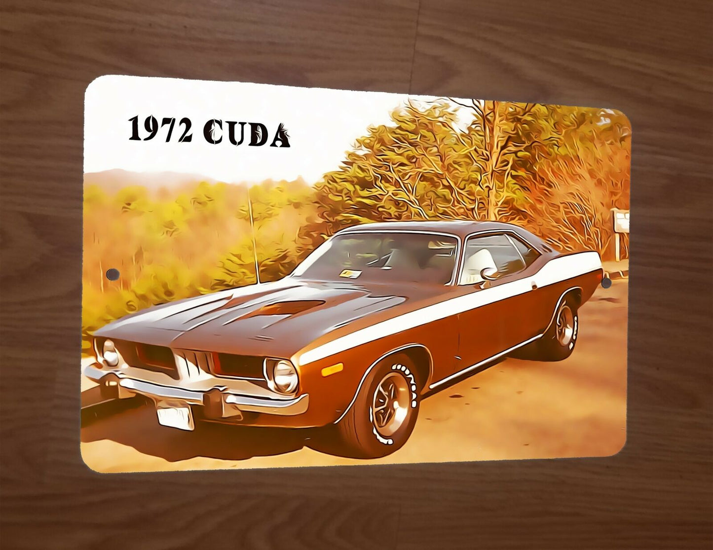 1972 Barracuda Car Artwork 8x12 Metal Wall Sign Garage Poster