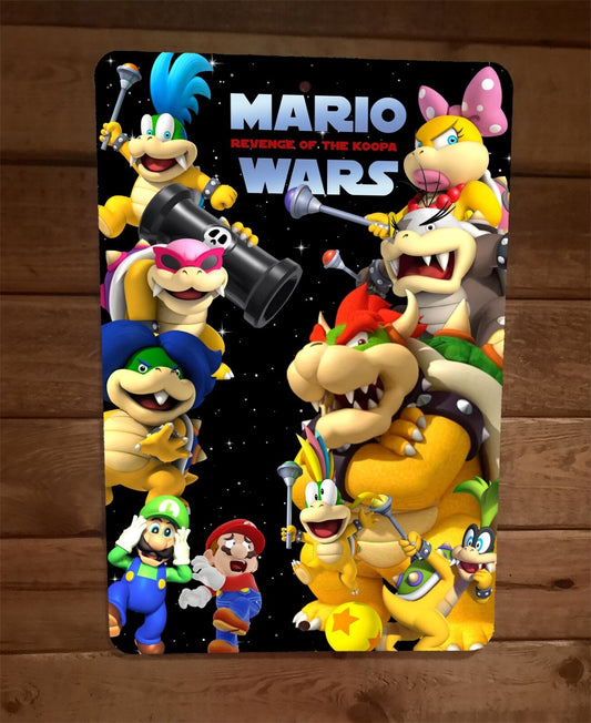 Mario Star Wars Episode III Revenge of the Koopa 8x12 Metal Arcade Wall Sign