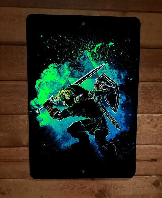 Legend of Link in Zelda Cloud Art 8x12 Metal Wall Sign Poster Video Game