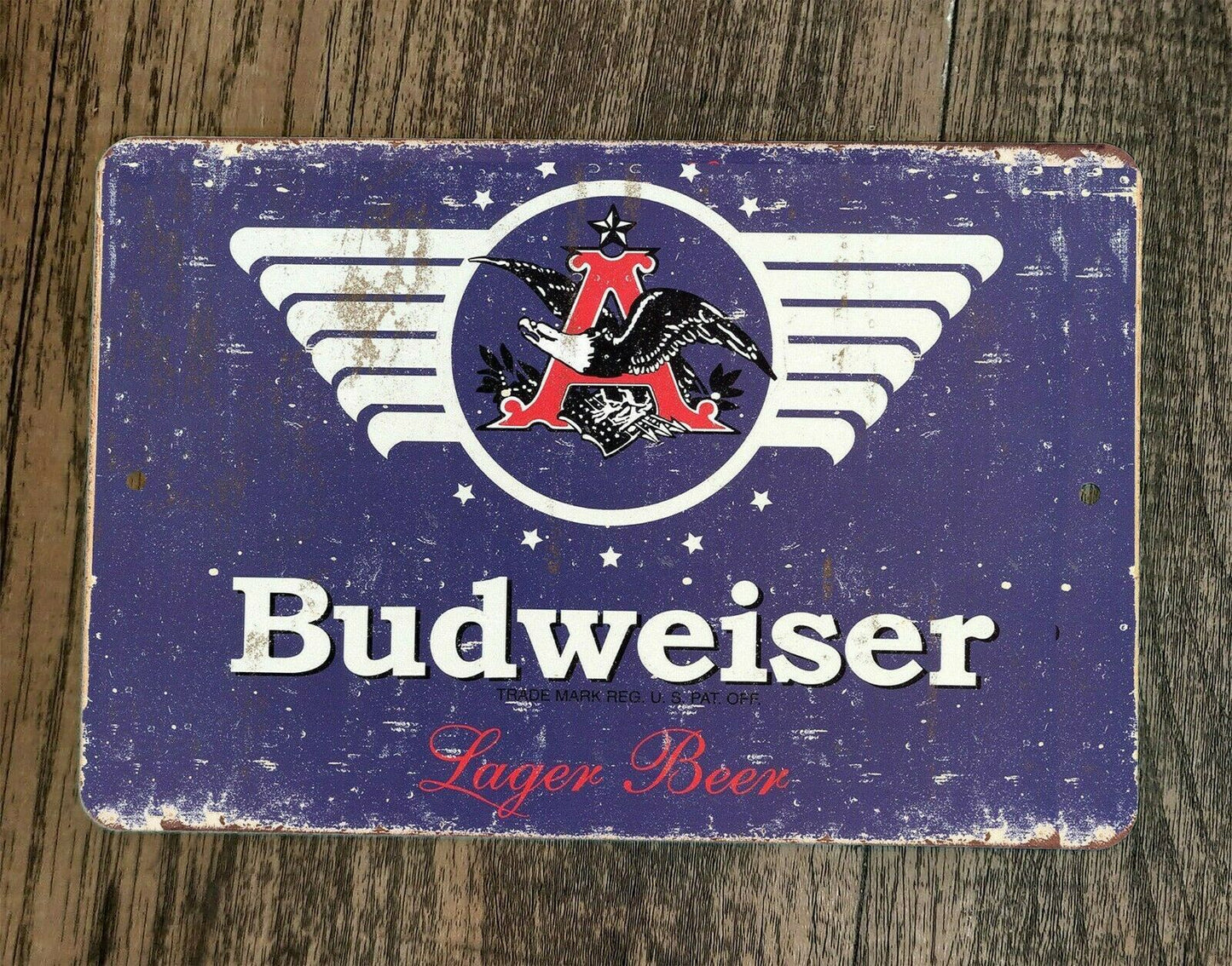 Vintage Budweiser Lager Beer Ad 8x12 Metal Wall Alcohol Bar Sign